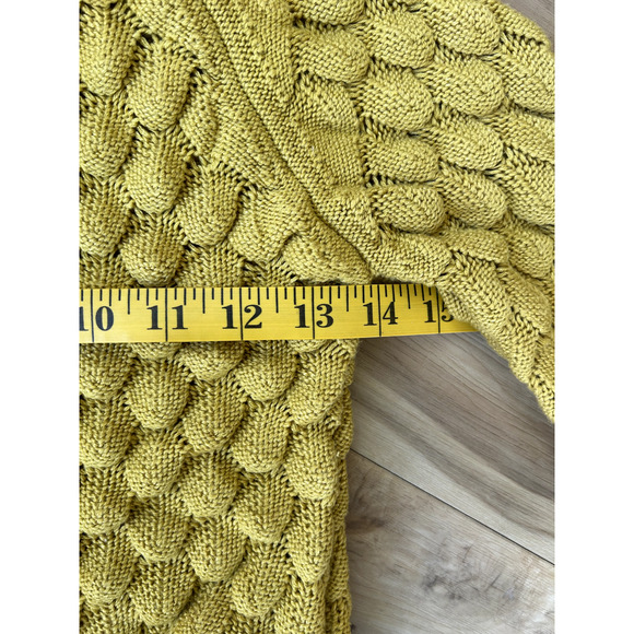 Toddler Handmade Crochet Knit Yellow Sweater Ivory Collar Beautiful Unique Cozy - Picture 4 of 6